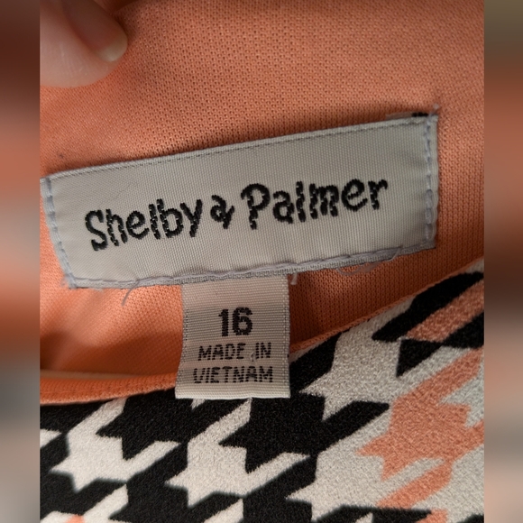 Shelby & Palmer Chic Houndstooth Dress in Pink and Black - Picture 5 of 7